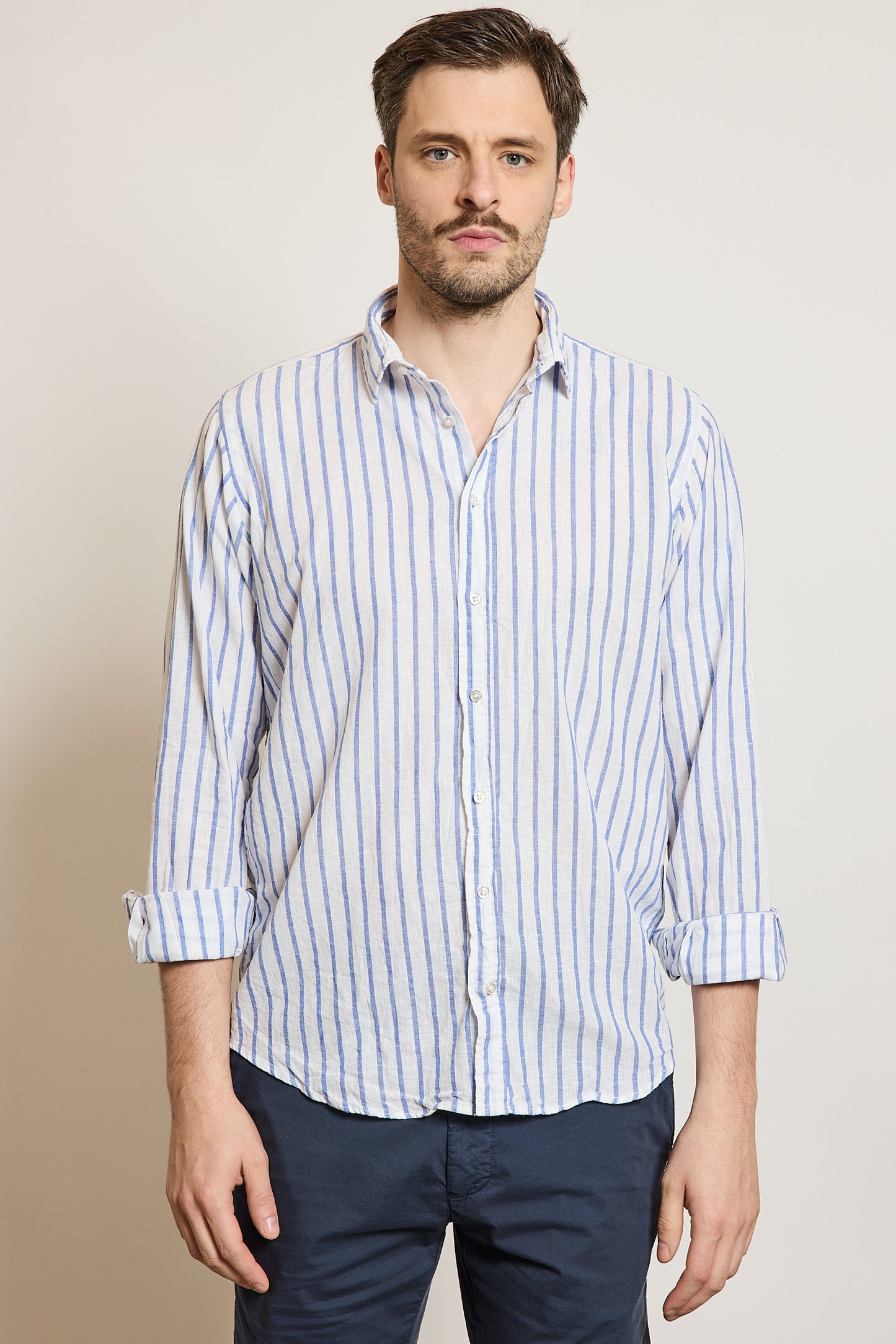 CHEMISE EN LIN & COTON INDIGO