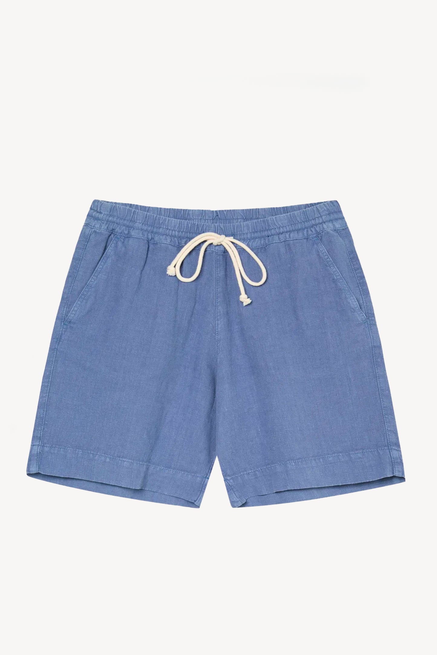 LINEN BERMUDA SHORTS BLUE