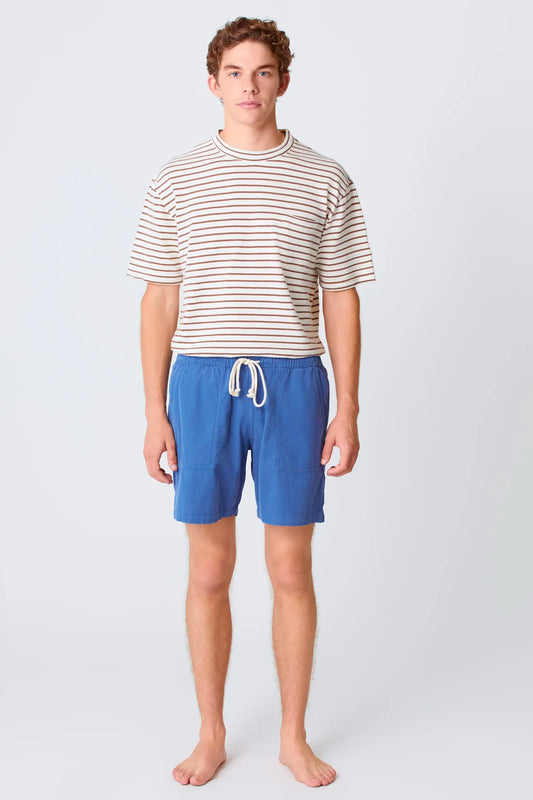 BERMUDA EN VELOURS BLEU