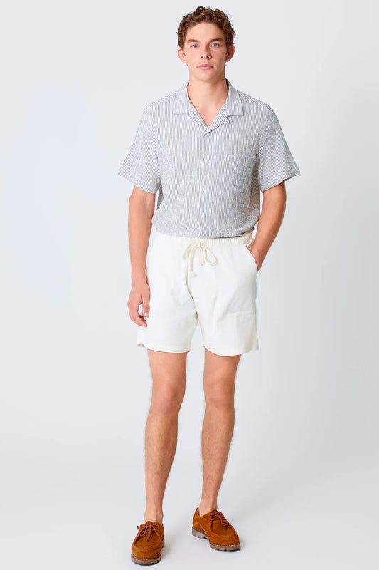 BERMUDA EN VELOURS ECRU