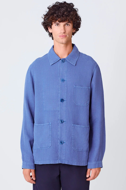 BLOUSON EN LIN BLEU