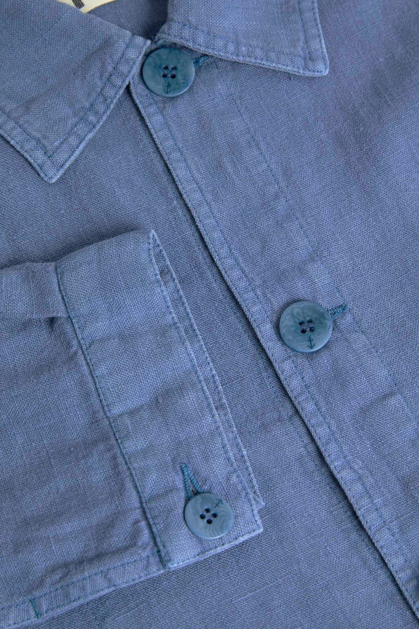 BLOUSON EN LIN BLEU