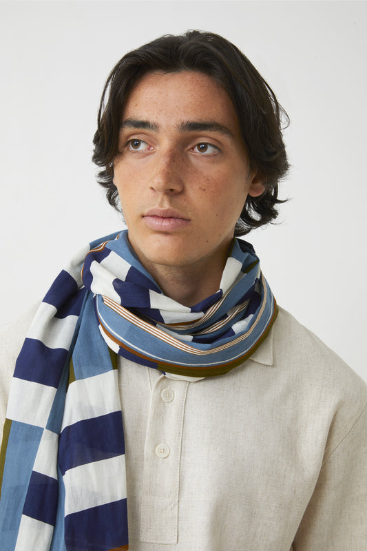 COTTON SCARF BLUE