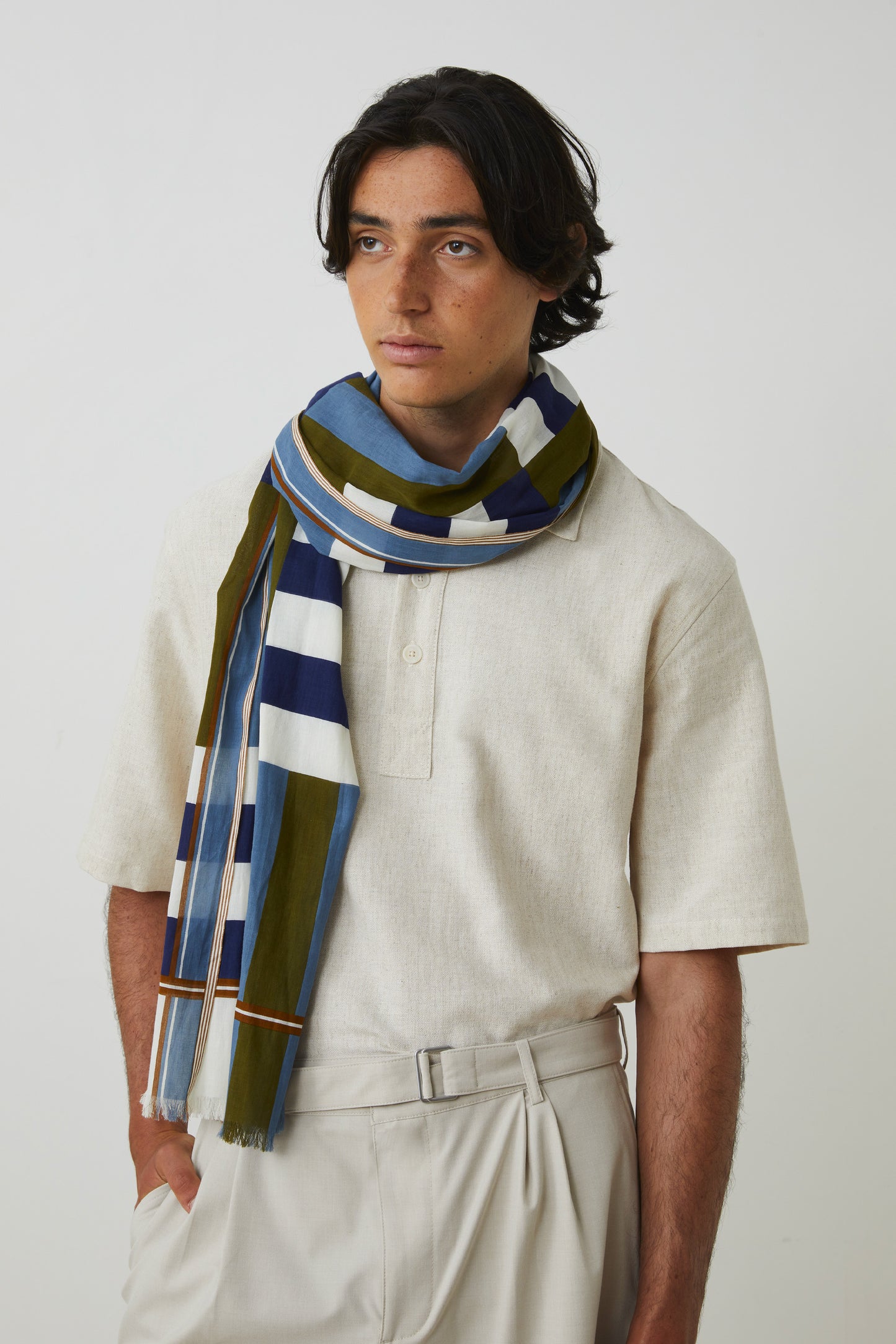 FOULARD EN COTON BLEU