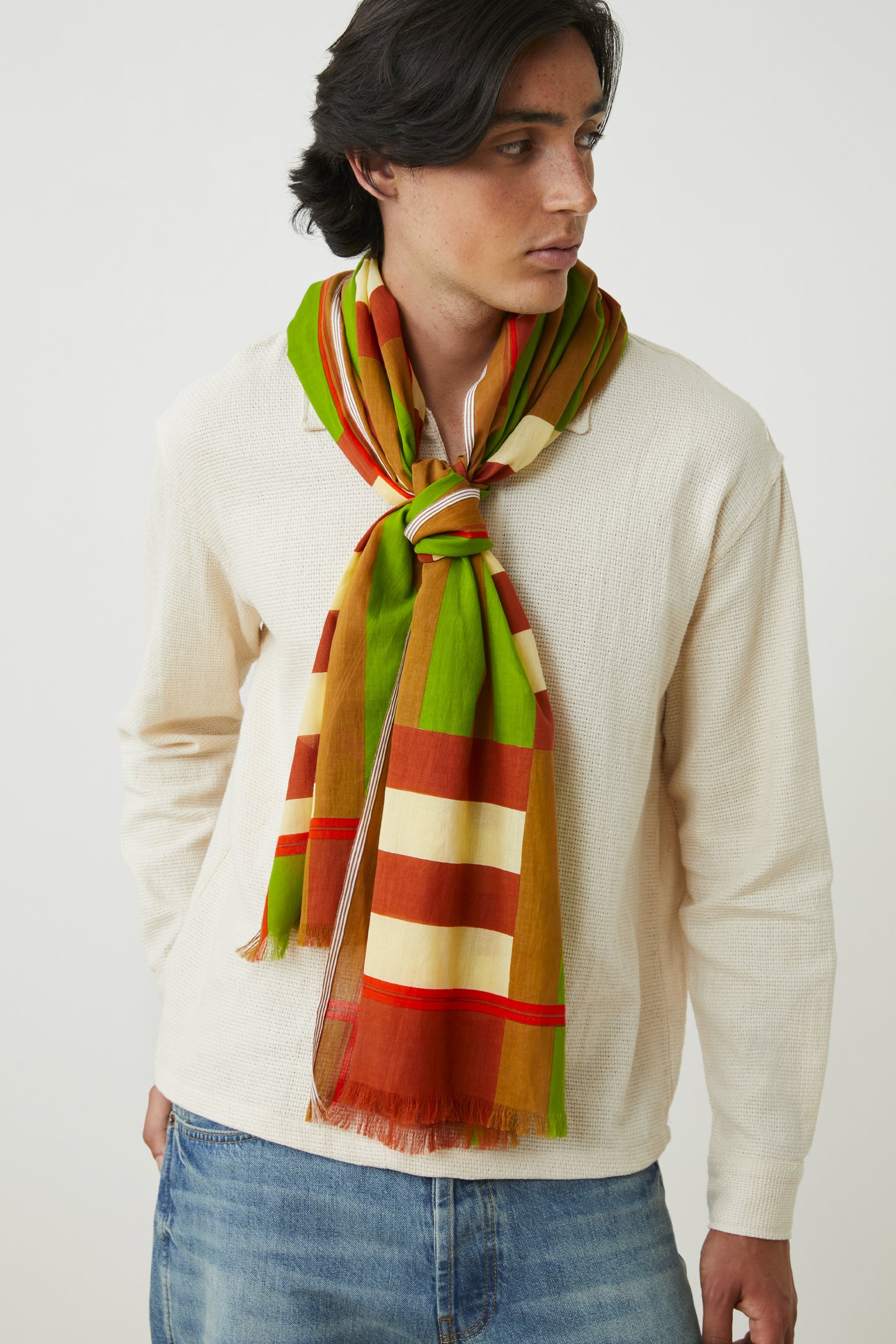 FOULARD EN COTON VERT