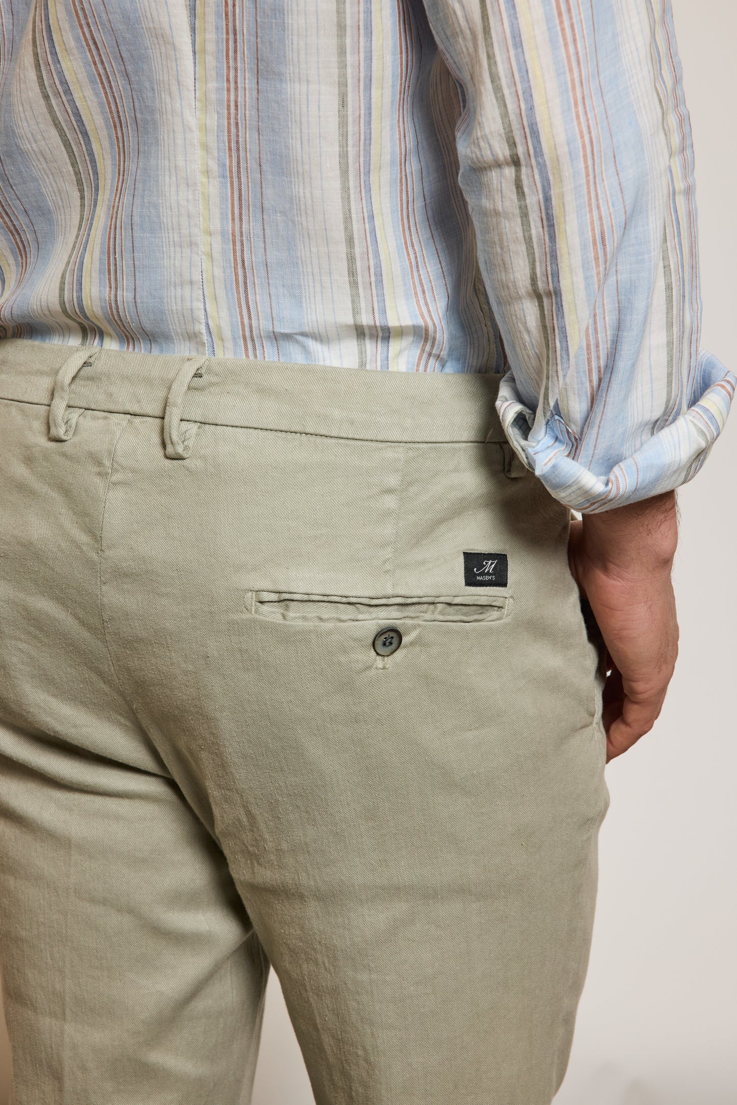 PANTALON EN LIN & COTON KAKI