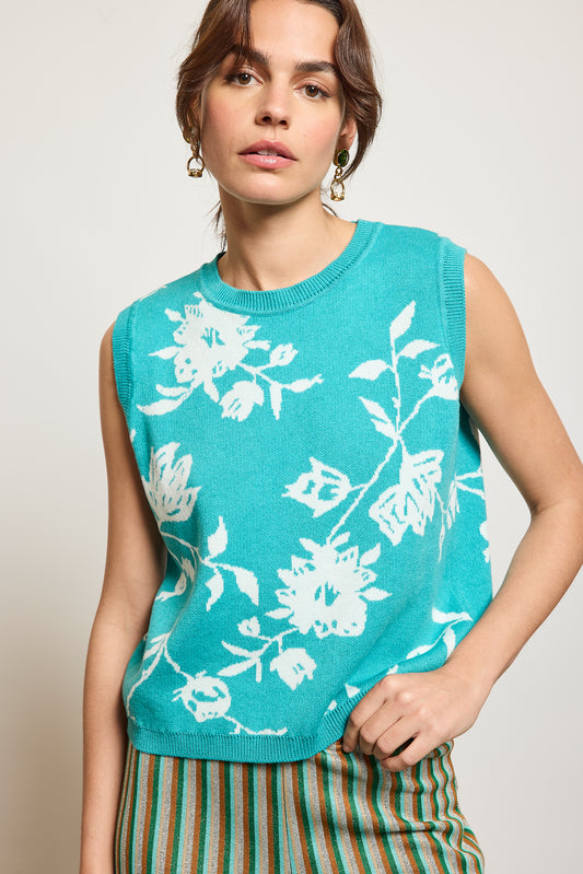 PULL SANS MANCHE JACQUARD LAGON