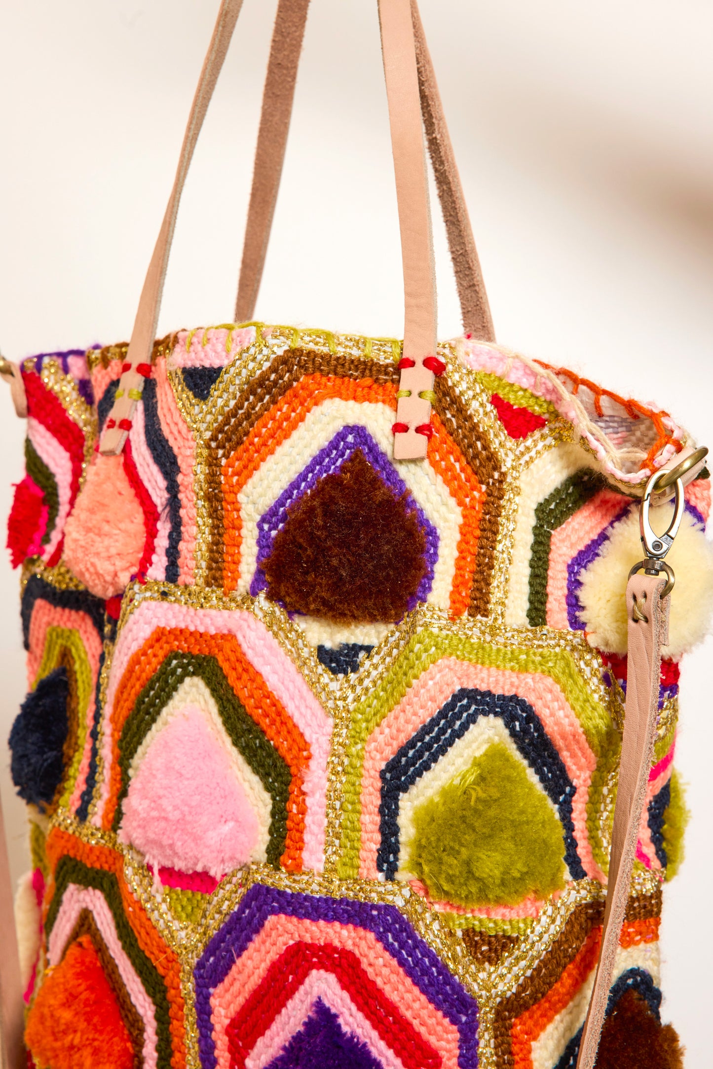 EMBROIDERED TOTE BAG MULTICOLORED