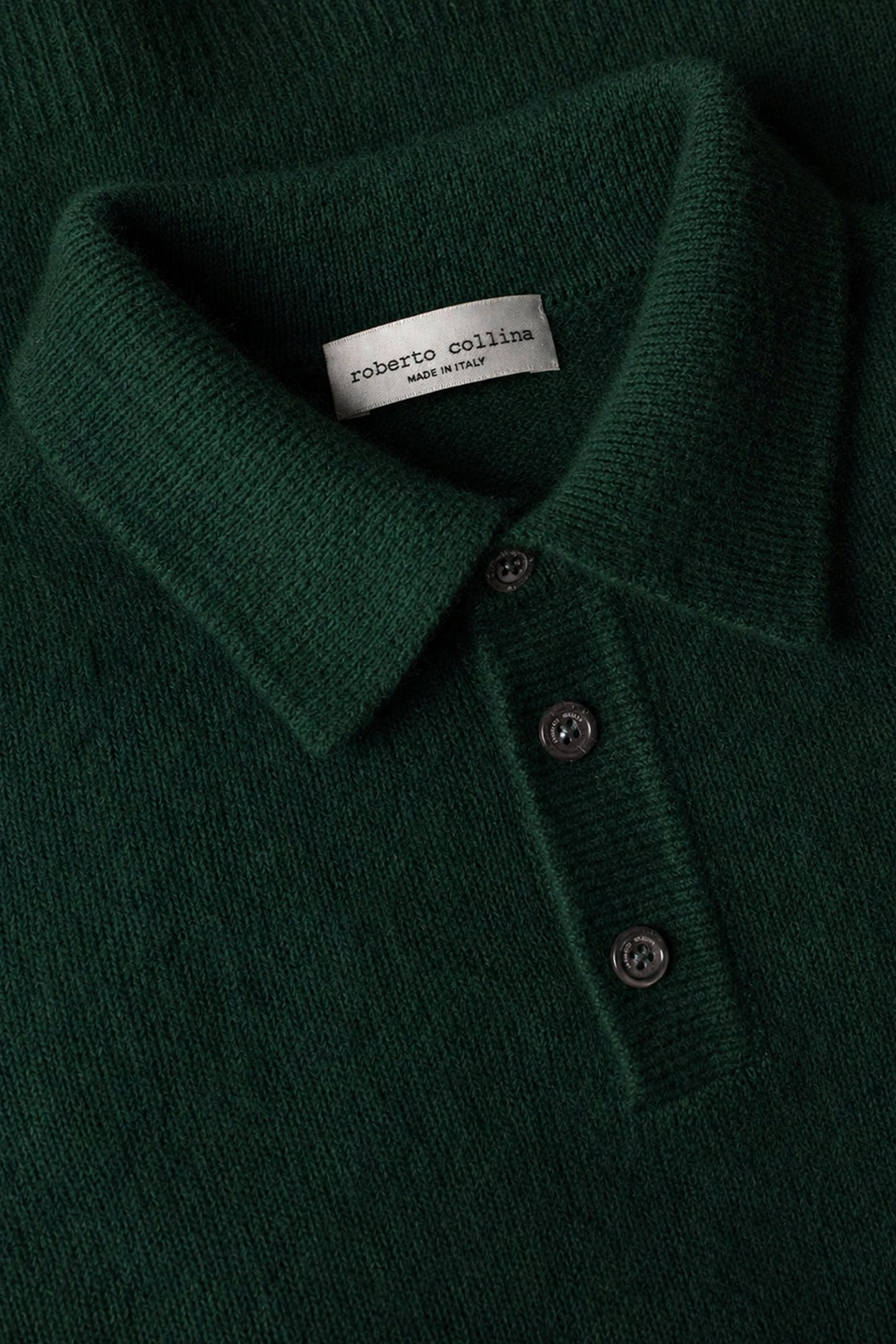 CASHMERE & SILK POLO SHIRT EMERALD