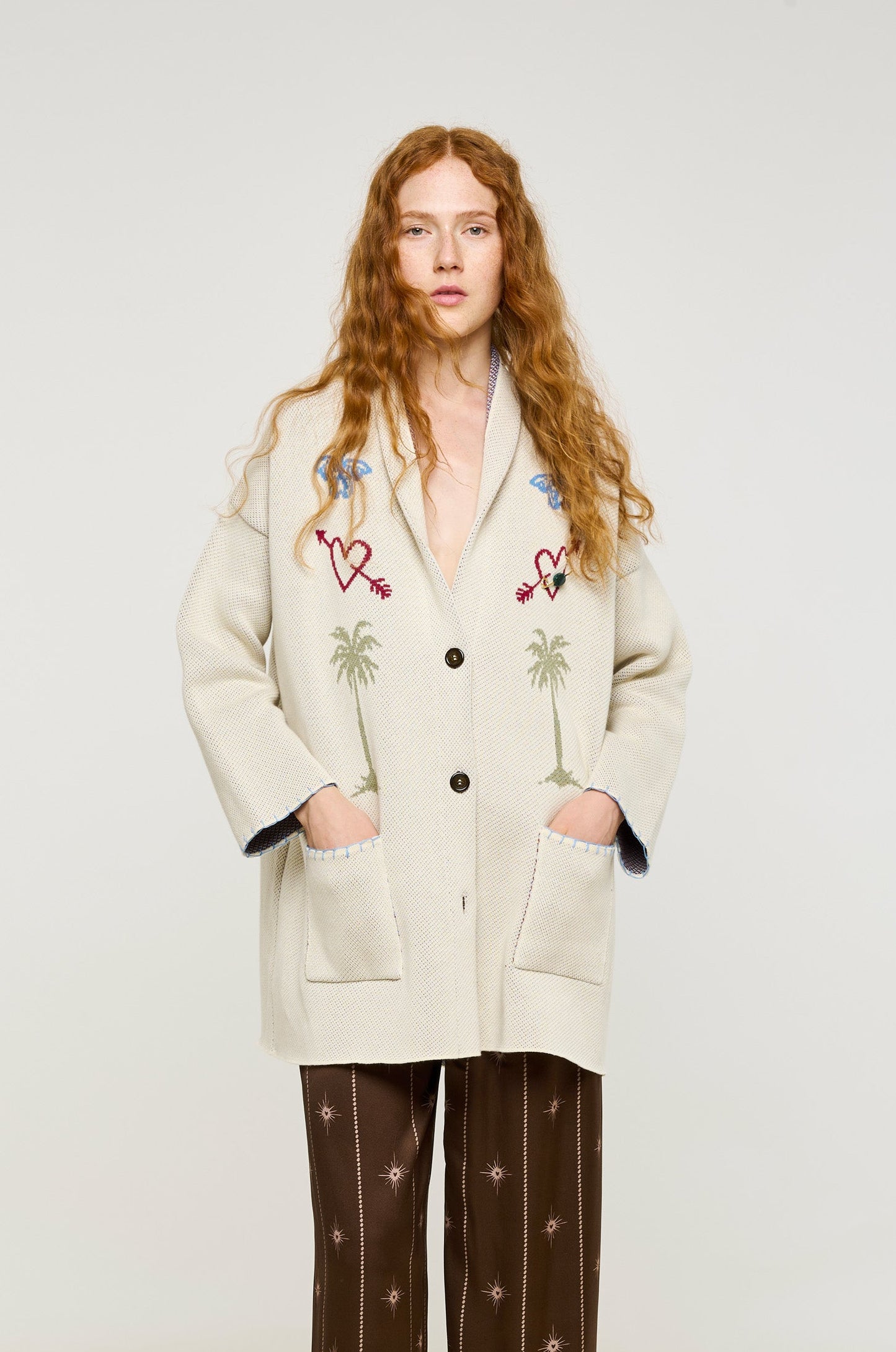 CARDIGAN JACQUARD BLANC