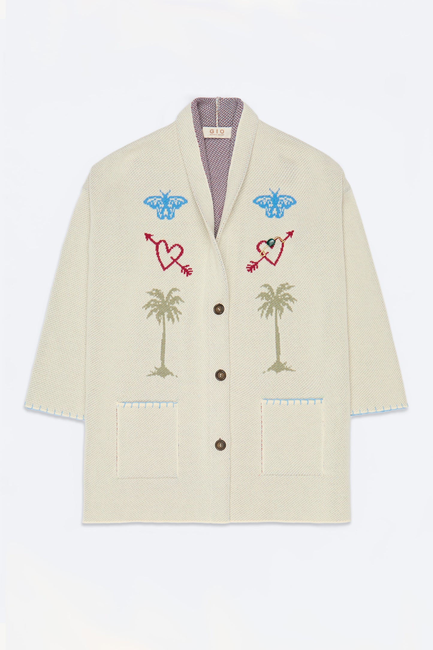 CARDIGAN JACQUARD BLANC
