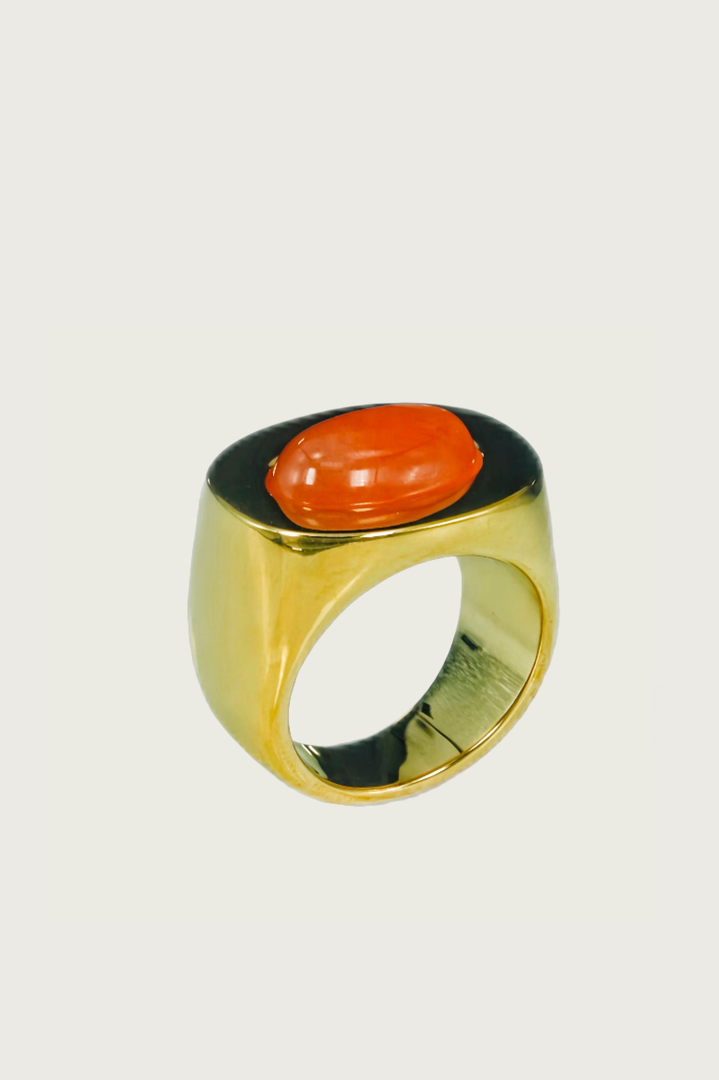 UNO GOLD RING ORANGE QUARTZ