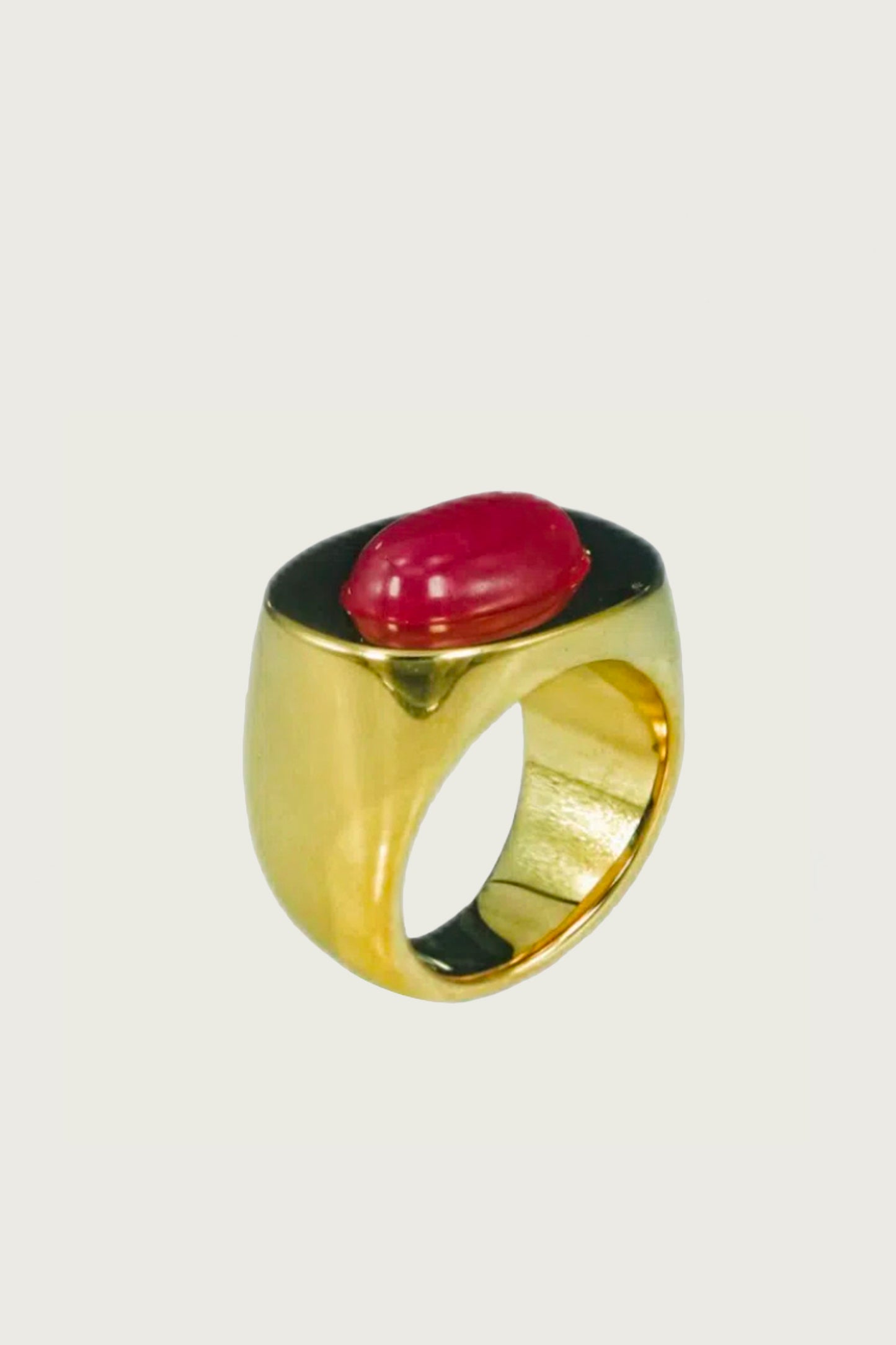 UNO GOLD RING PINK QUARTZ