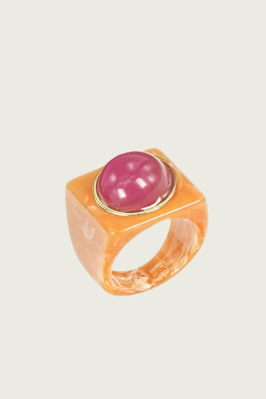 BAGUE UNO ABRICOT QUARTZ ROSE