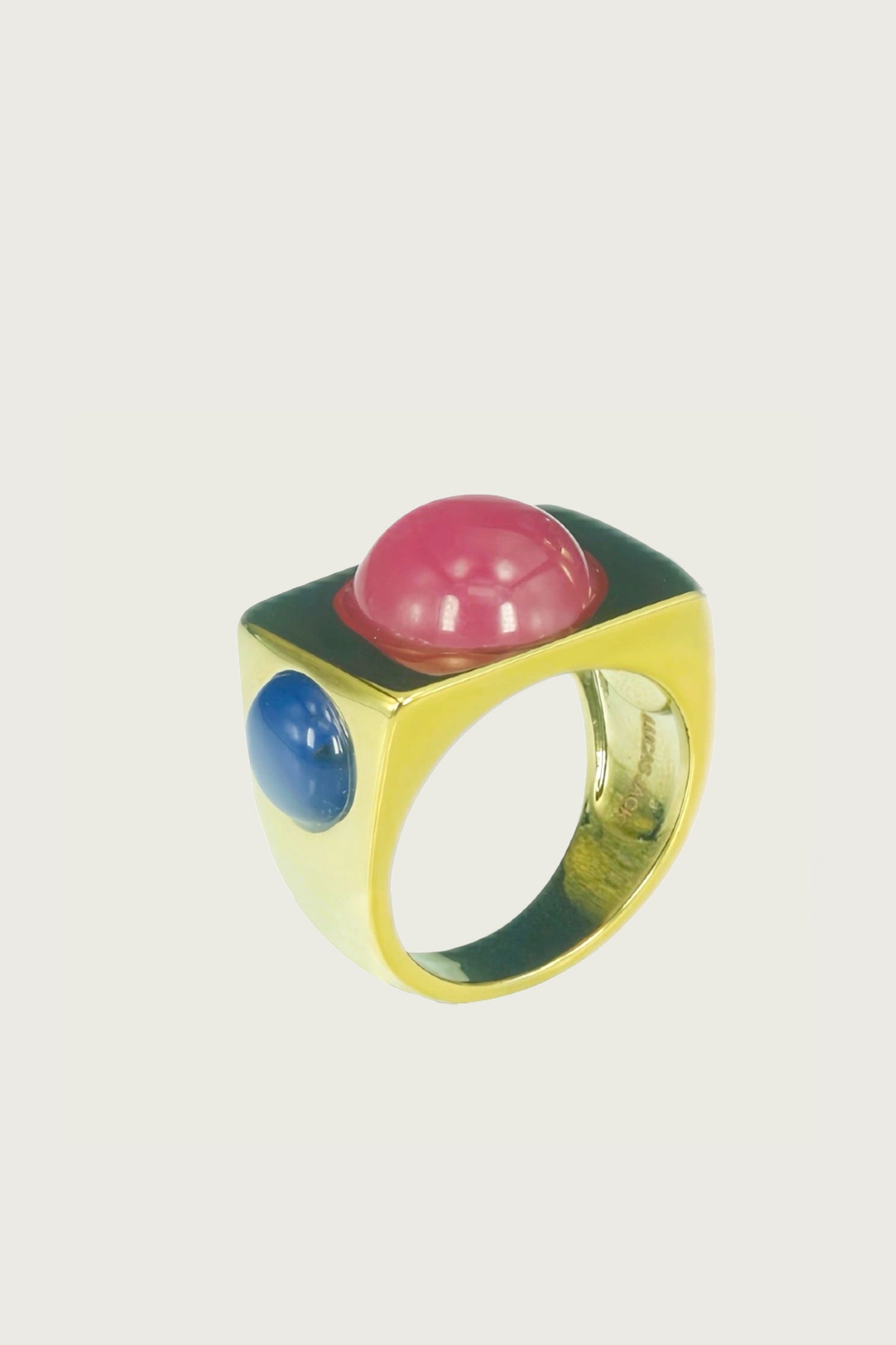 TRIO GOLD RING PINK QUARTZ