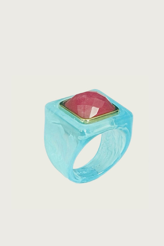 BAGUE UNO PISCINE ROSE QUARTZ