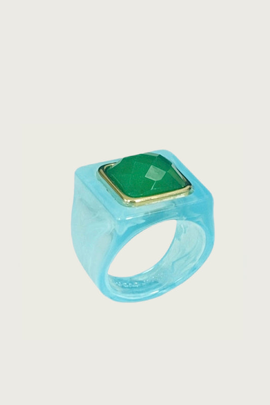 BAGUE UNO PISCINE VERT QUARTZ