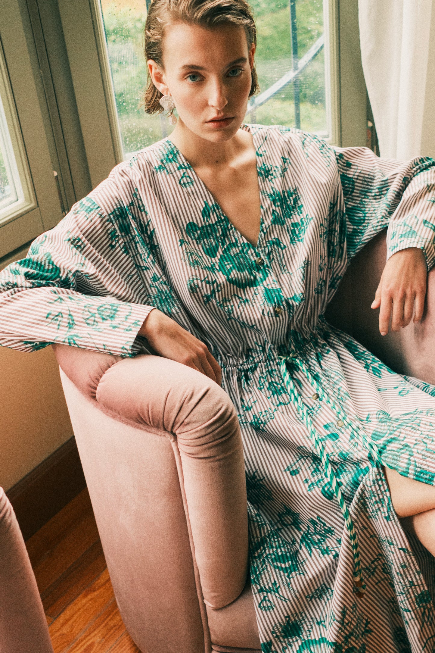 POPLIN DRESS GREEN