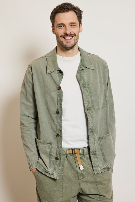 BLOUSON EN COTON & LIN SAUGE