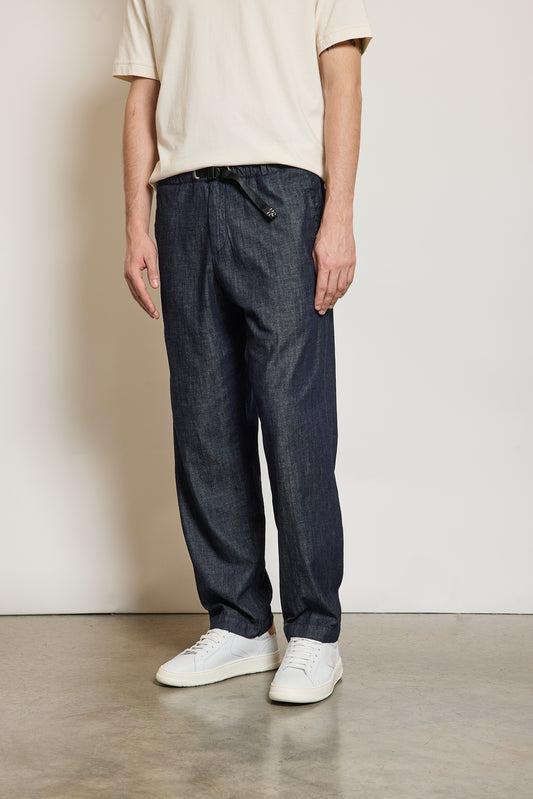 PANTALON EN CHAMBRAY BRUT