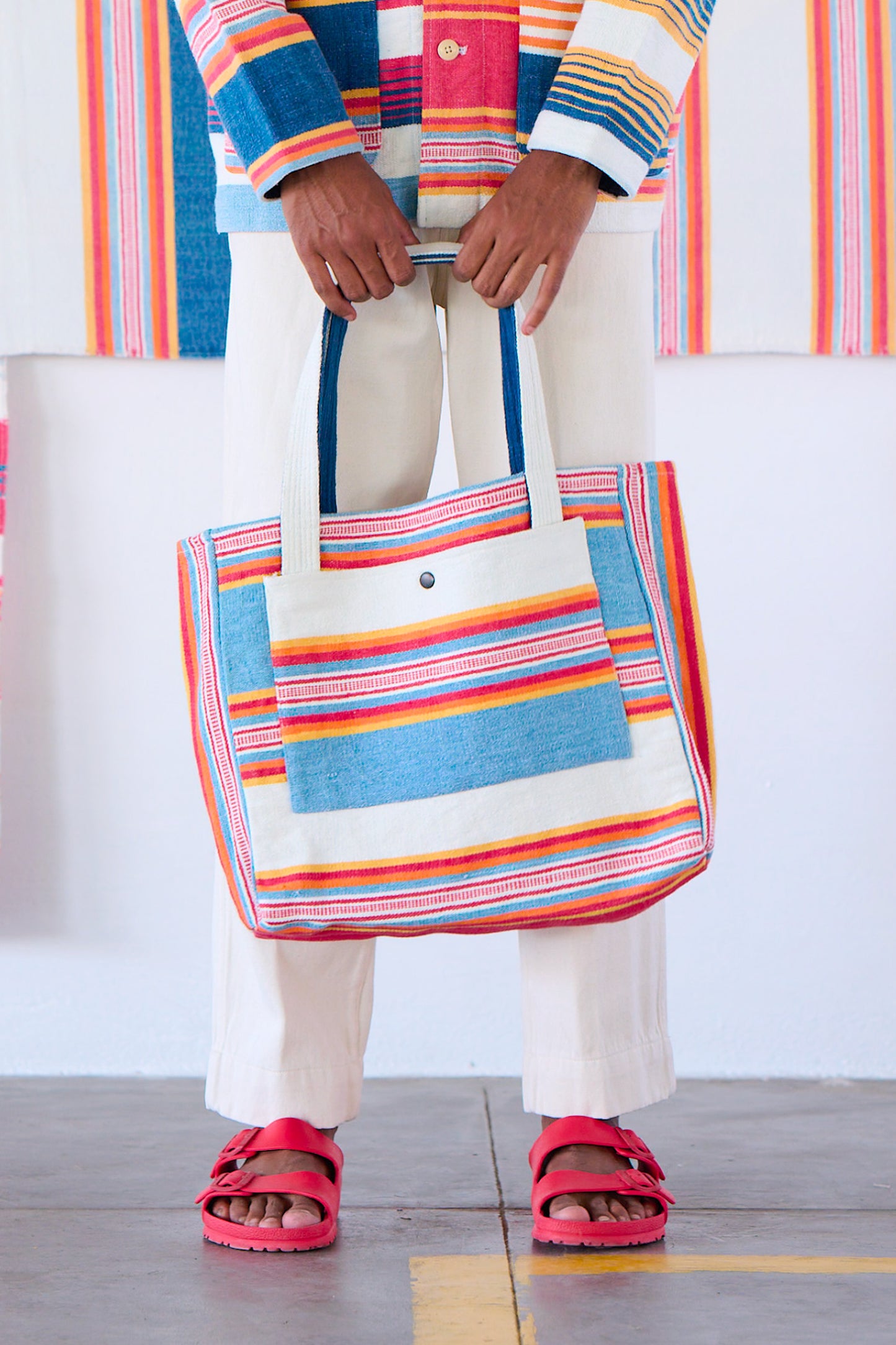 SAC À RAYURES MULTICOLORE