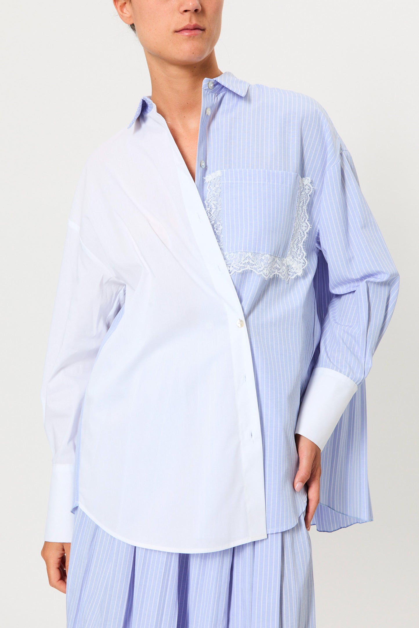 CHEMISE BICOLORE CIEL