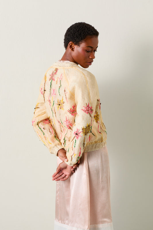 BOMBER BRODÉ ÉCRUE