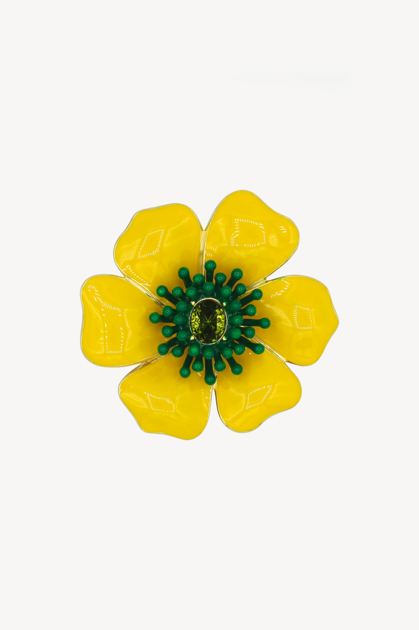 BROCHE FLEURS JAUNE
