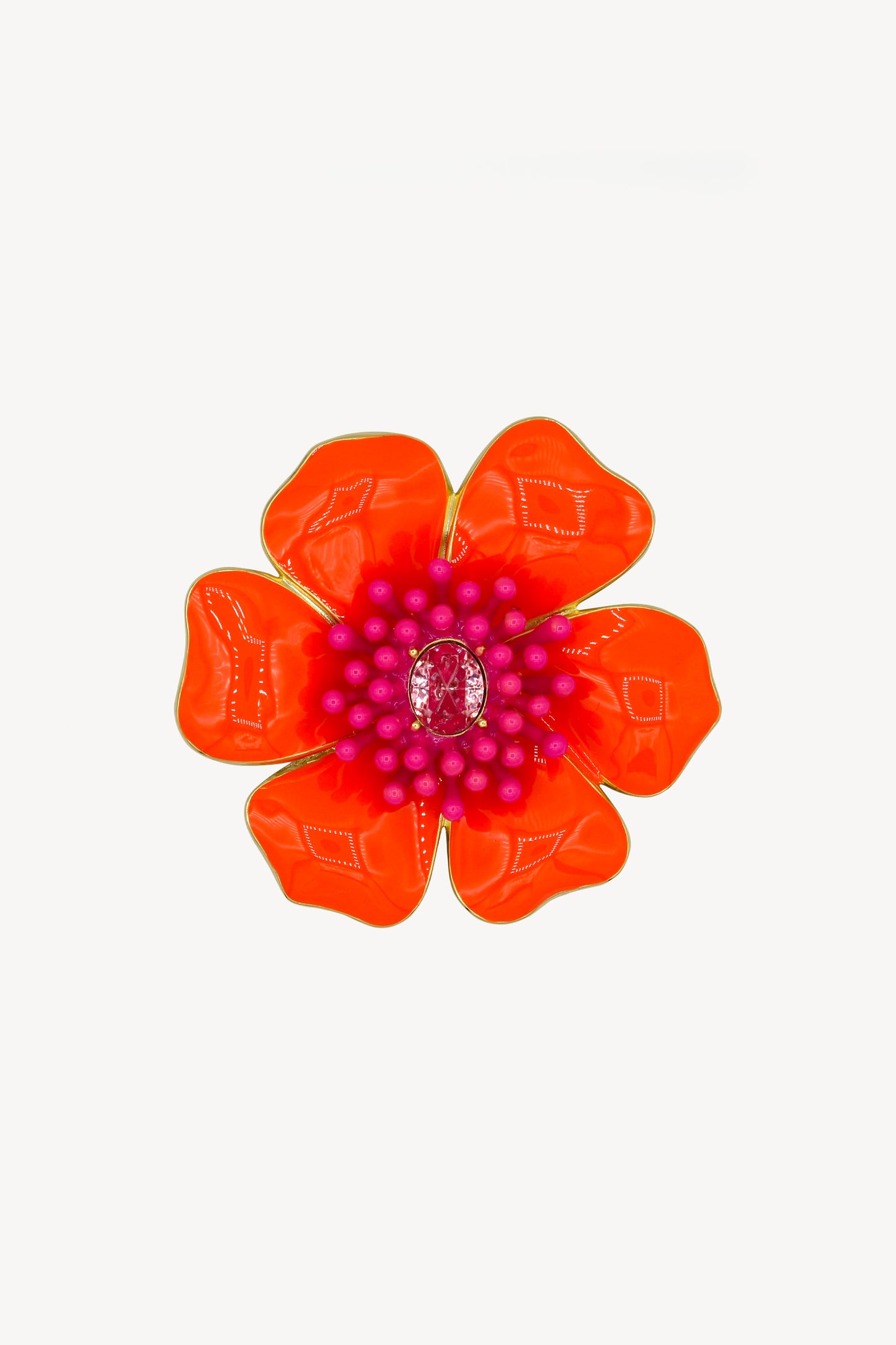 BROCHE FLEURS ORANGE