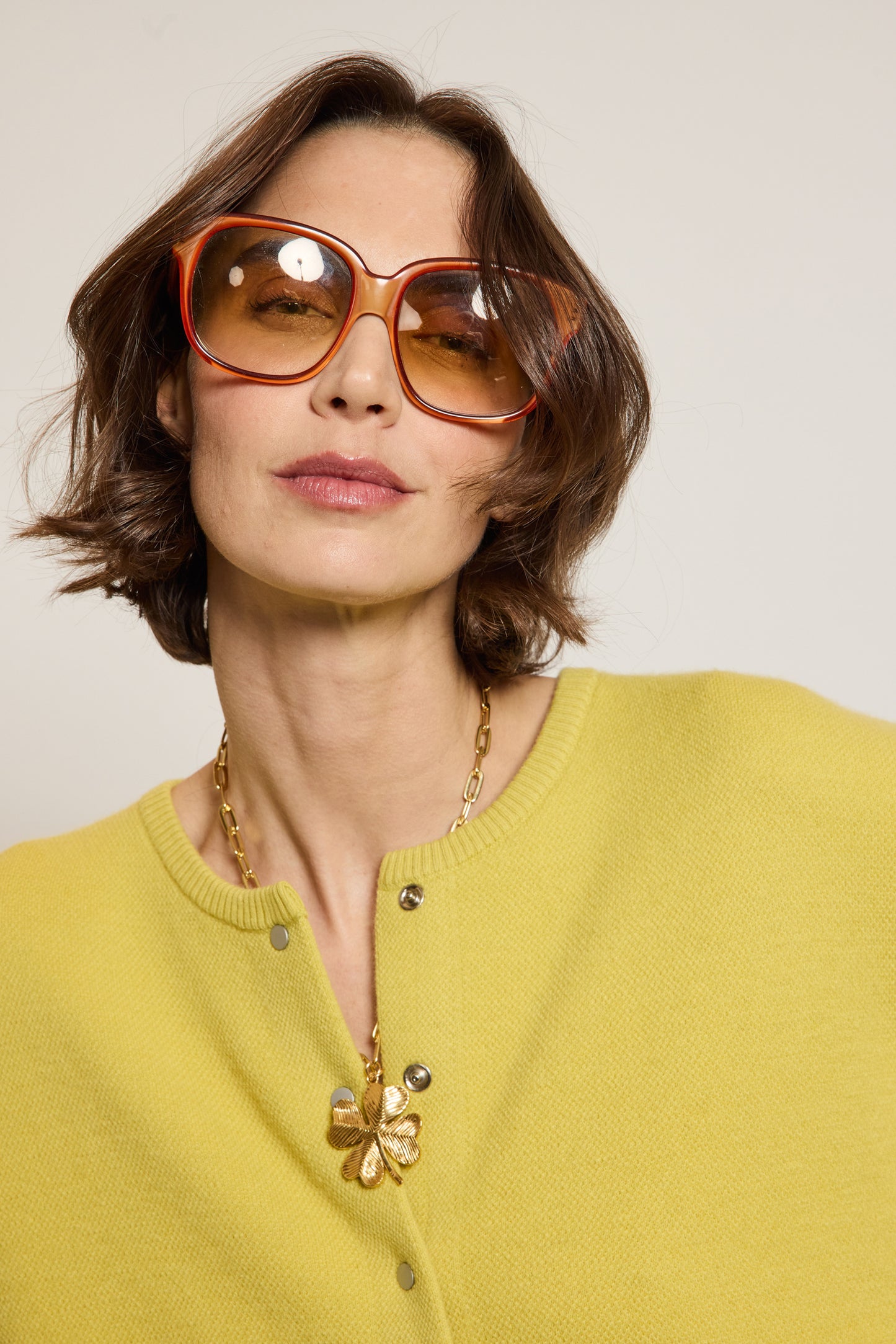 CARDIGAN BOUTONS PRESSION LIME