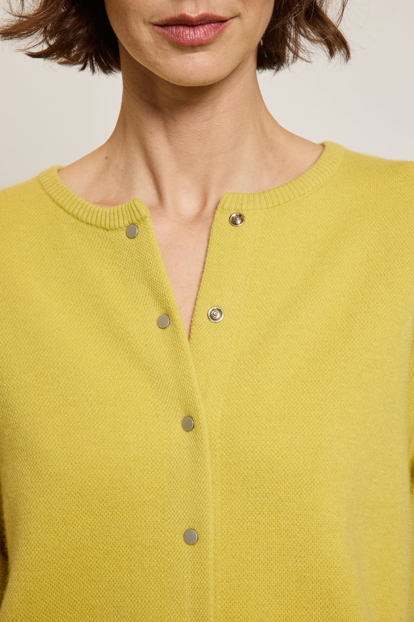 CARDIGAN BOUTONS PRESSION LIME