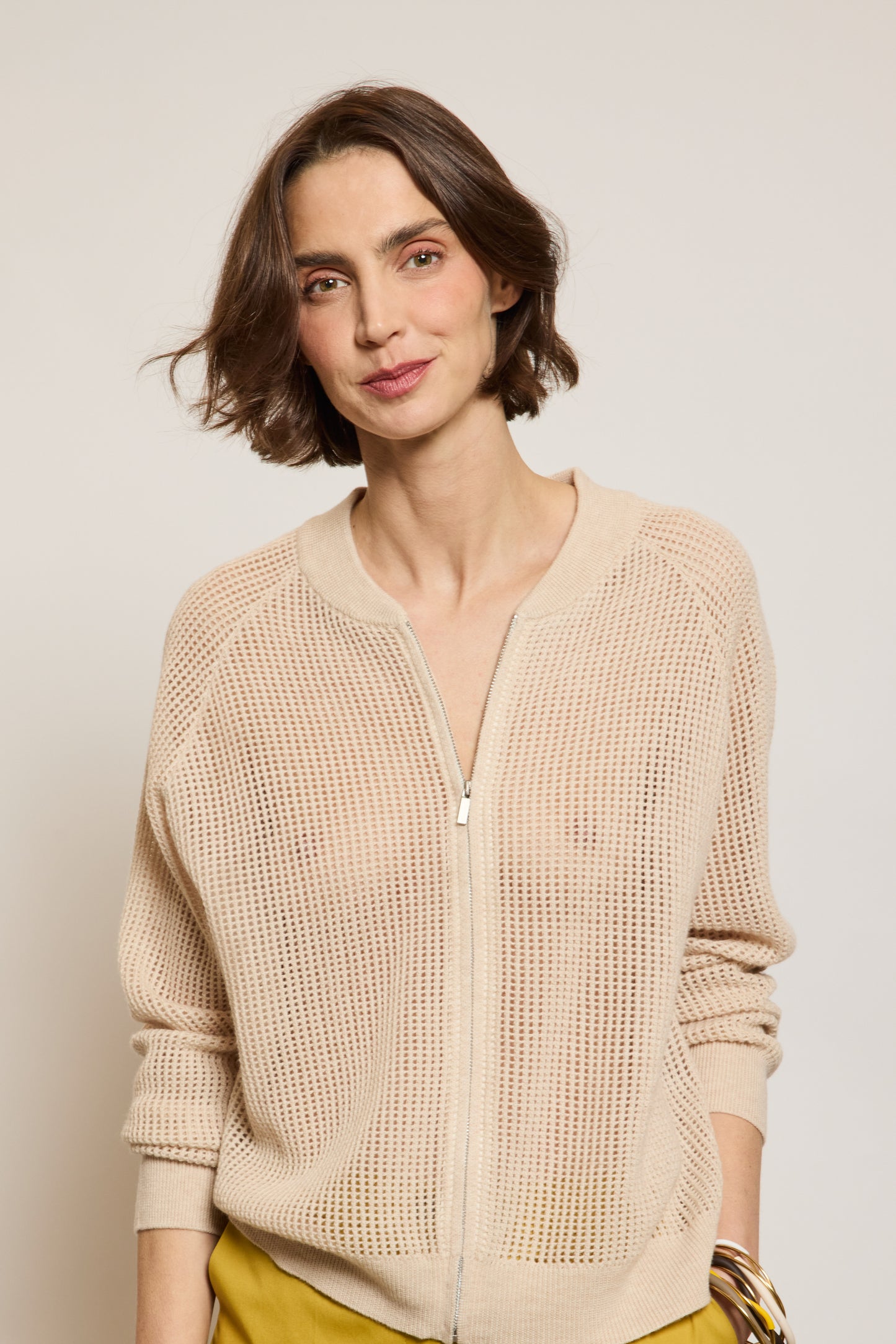 BOMBER AJOURÉ BEIGE