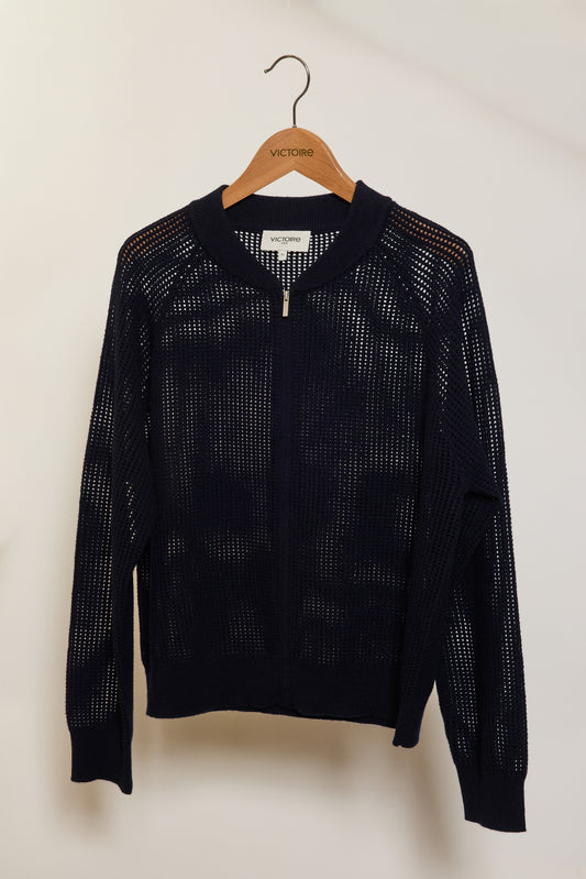 BOMBER AJOURÉ MARINE