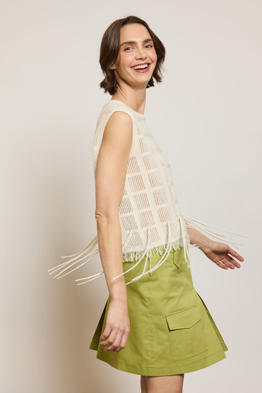 TOP SANS MANCHE ÉCRU