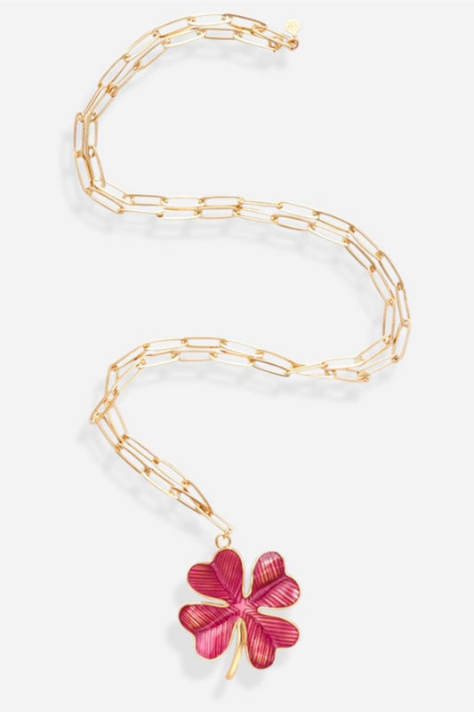 COLLIER TREFLE ROSE