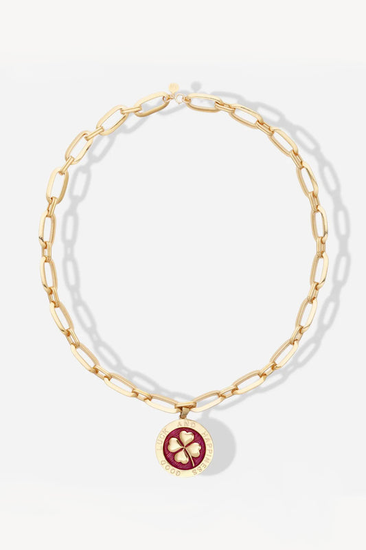 MÉDAILLE TREFLE PRUNE