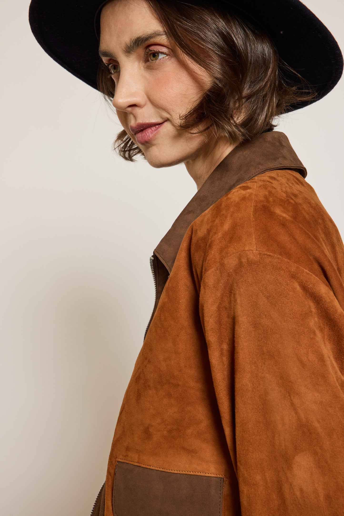 BLOUSON EN CUIR CHOCO