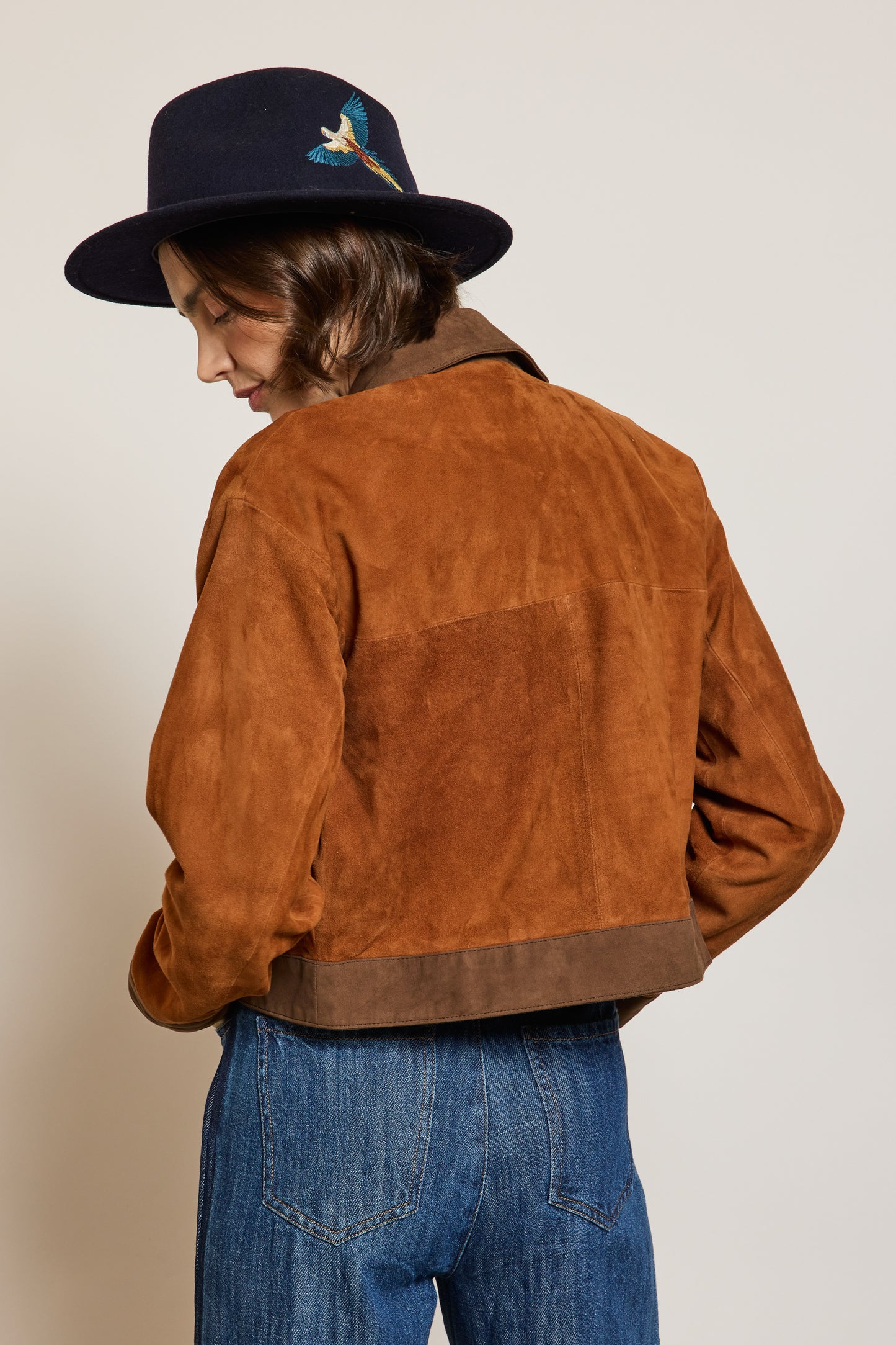 BLOUSON EN CUIR CHOCO