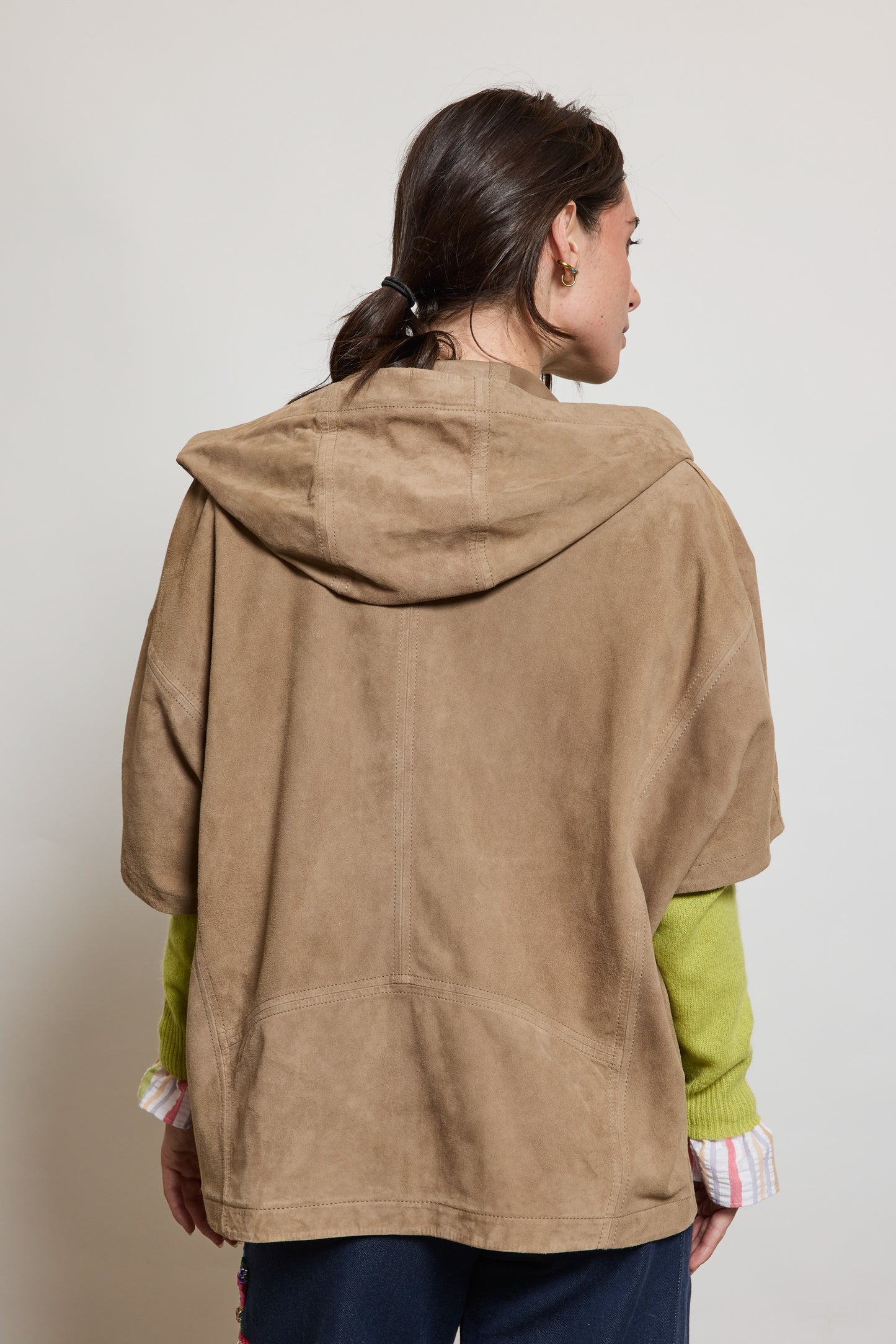 BLOUSON EN PEAU TAUPE