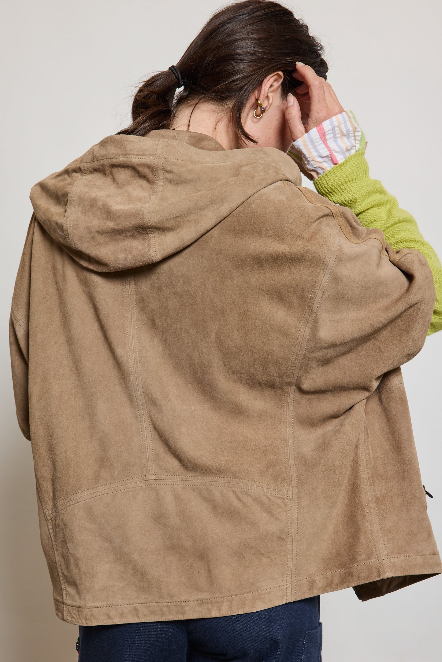 BLOUSON EN PEAU TAUPE