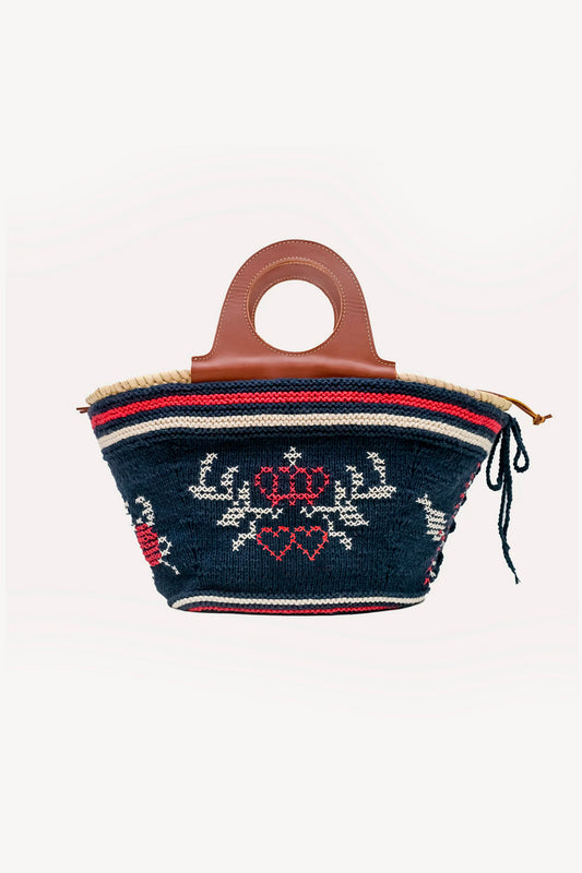 PANIER AVEC TRICOT MARINE