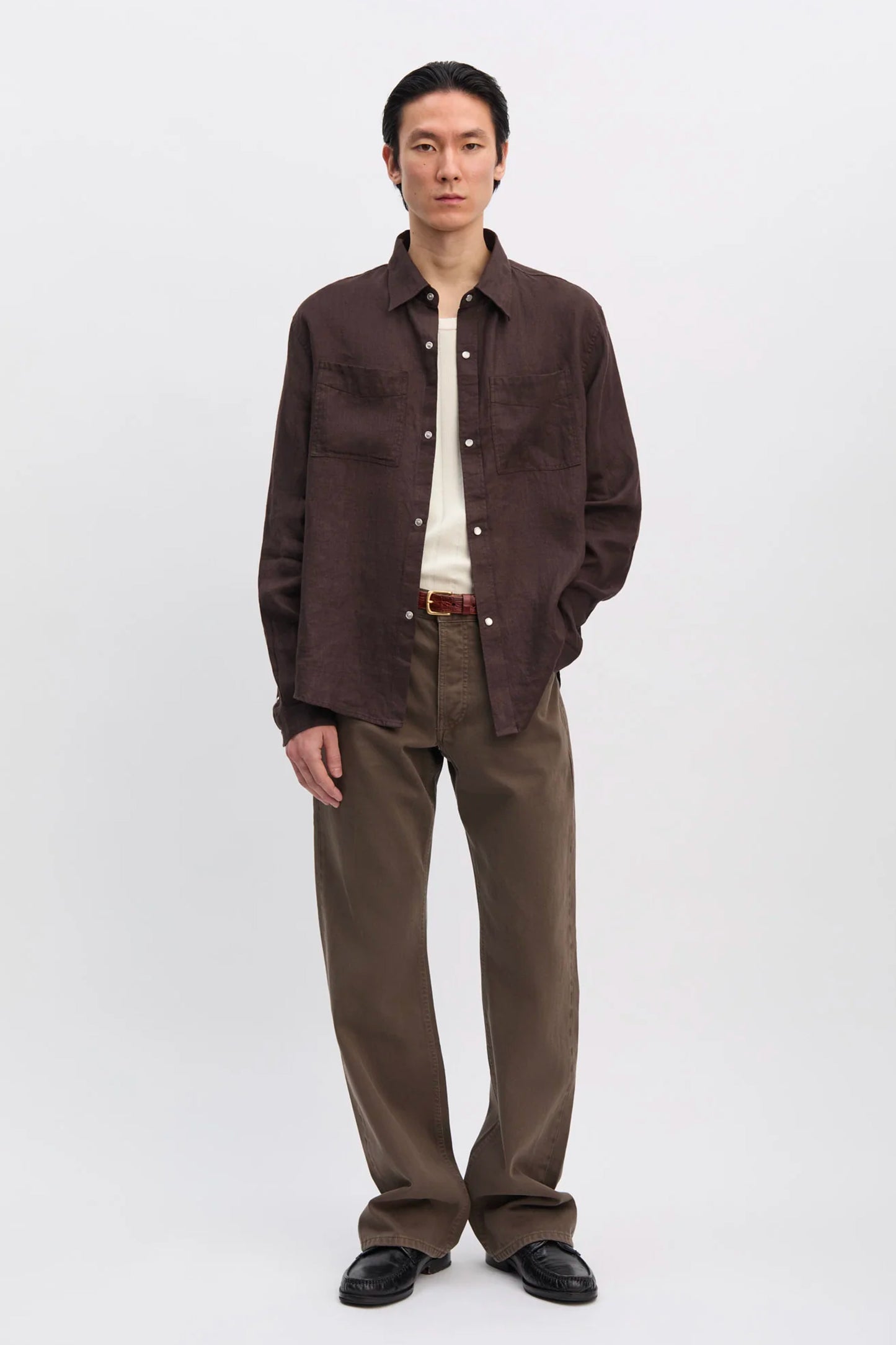 CHEMISE EN LIN CHOCOLAT