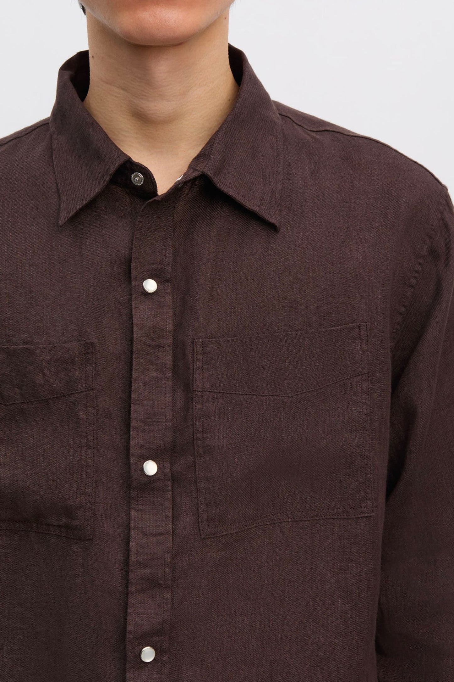 CHEMISE EN LIN CHOCOLAT