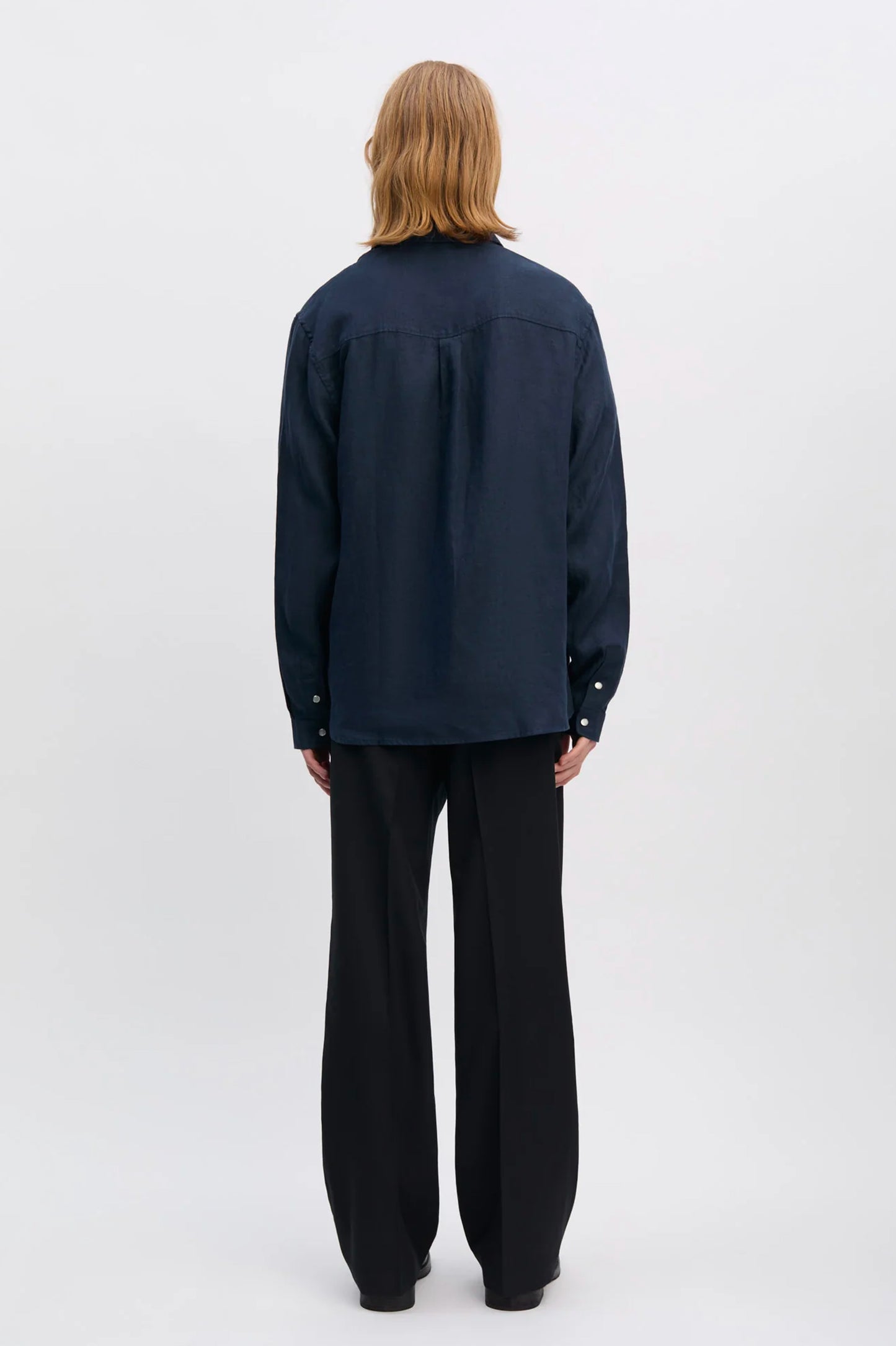 CHEMISE EN LIN MARINE
