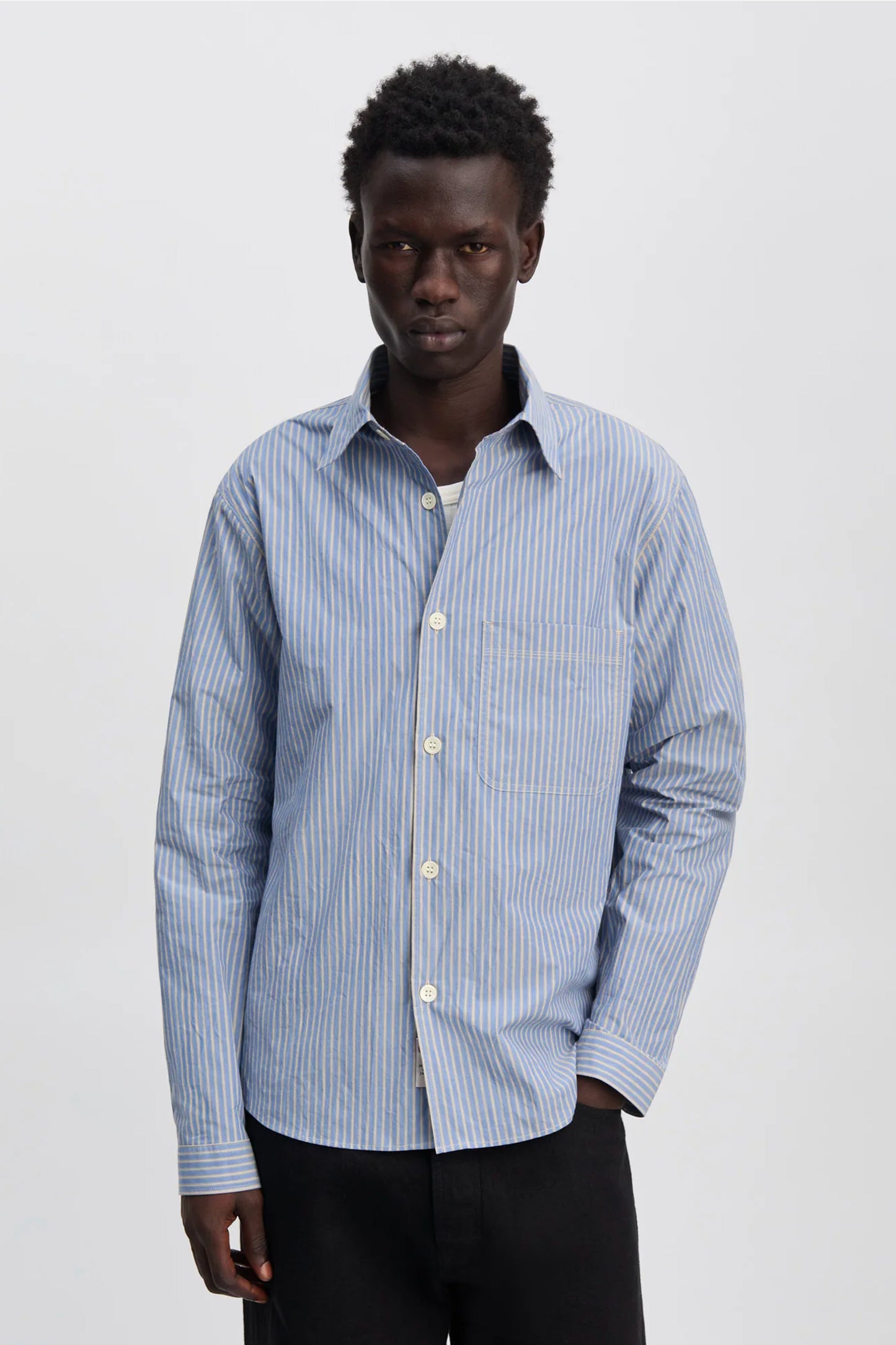 CHEMISE EN POPELINE BLEUE