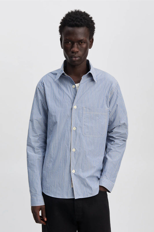CHEMISE EN POPELINE BLEUE