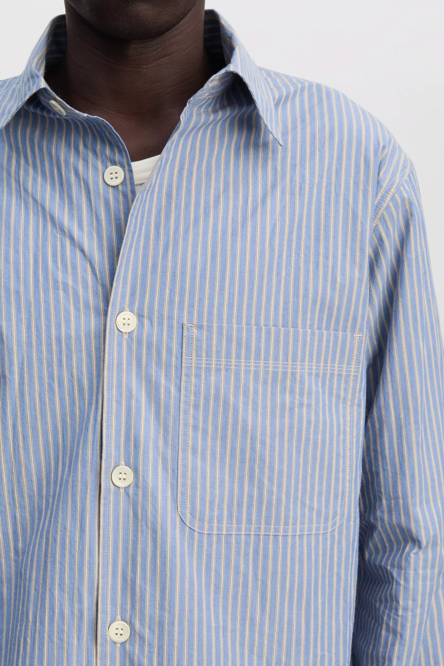 CHEMISE EN POPELINE BLEUE
