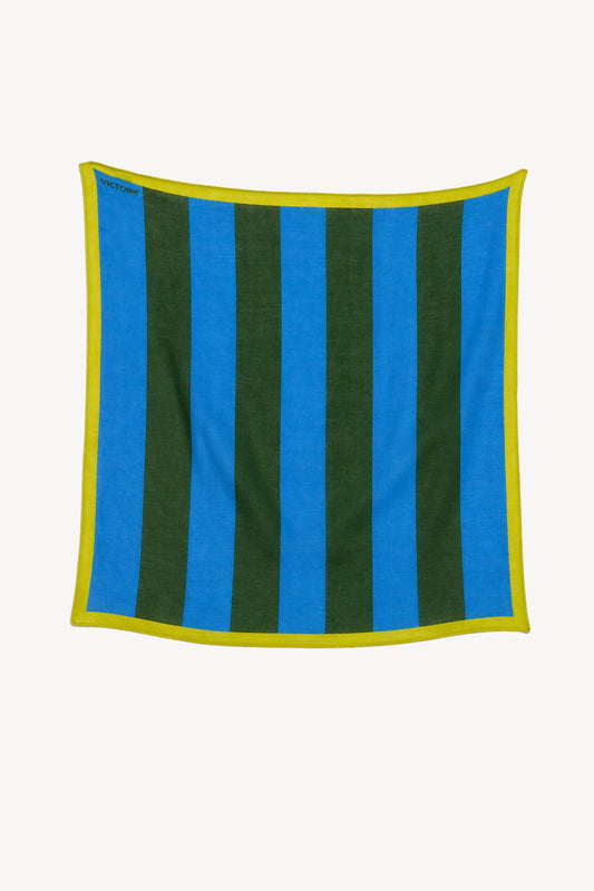 BANDANA RAYÉ EN COTON BLEU