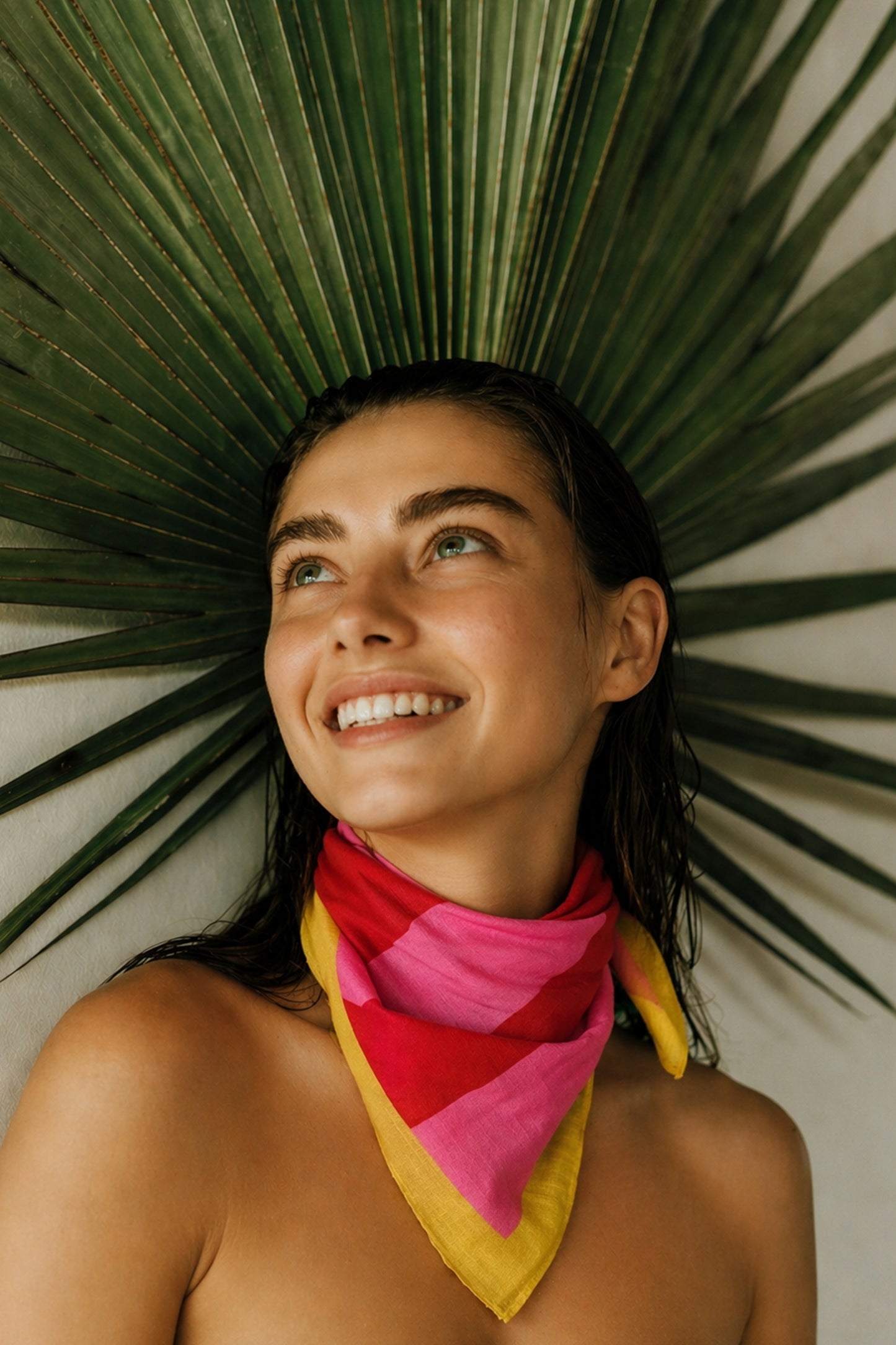 STRIPED COTTON BANDANA PINK