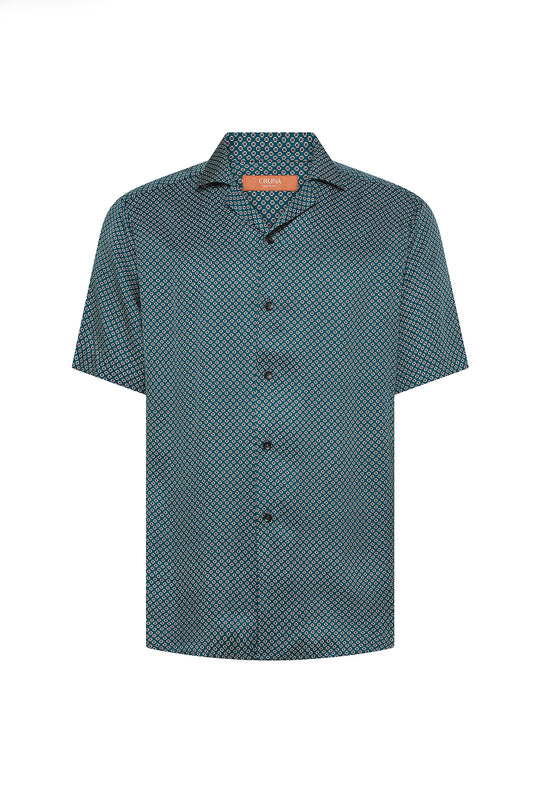 CHEMISE EN SOIE BLEU